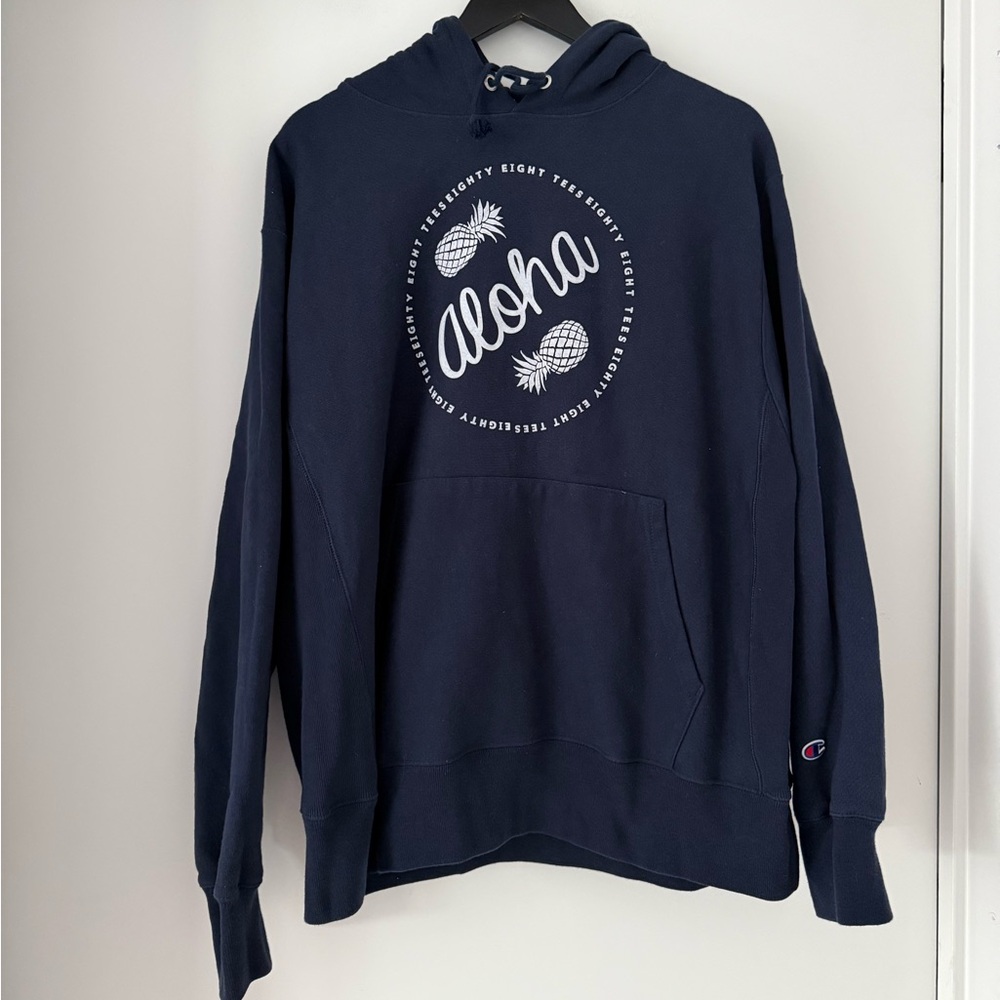Champion Navy Aloha Hooded Sweatshirt